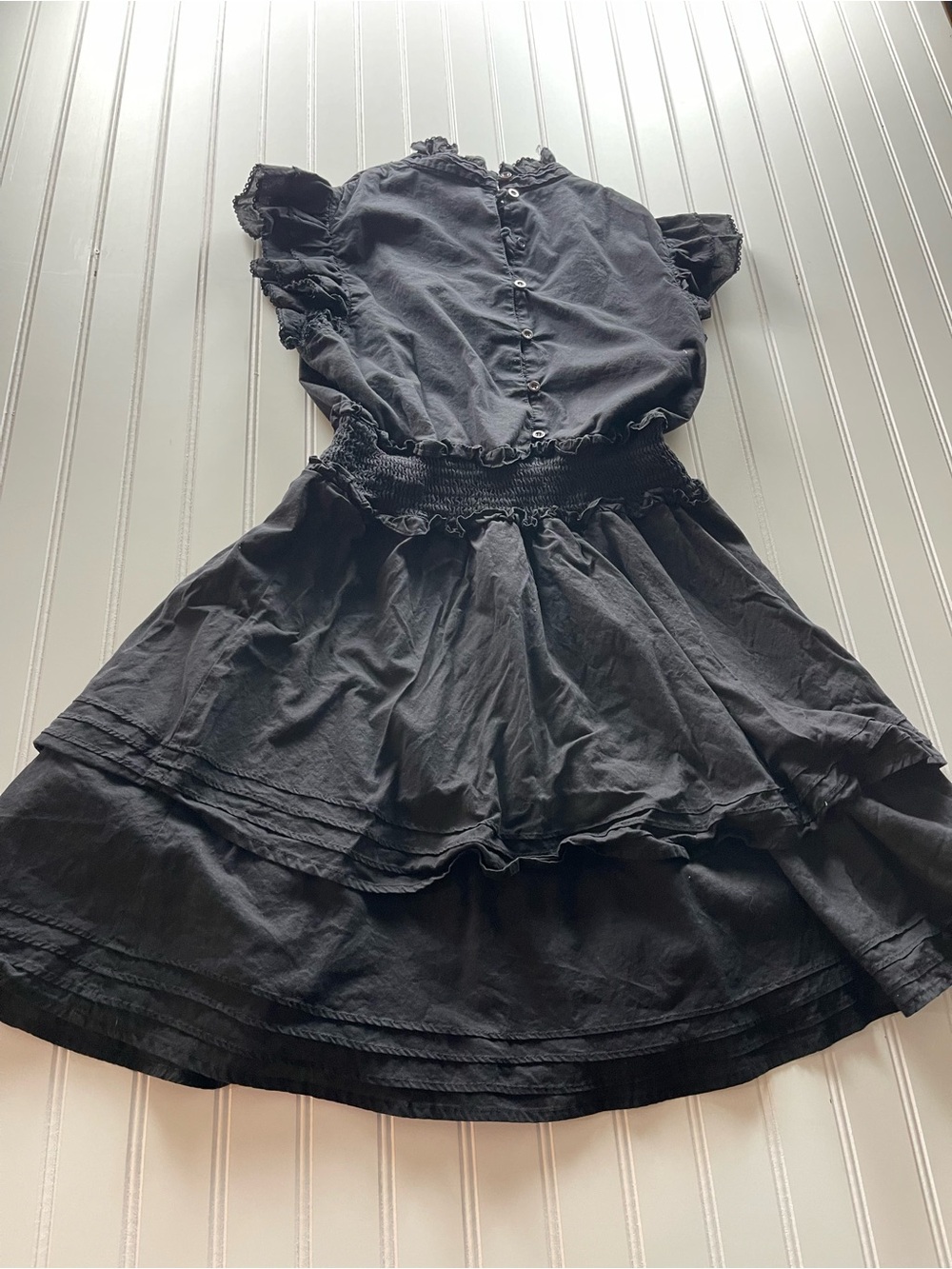 Cleobella Black Maddison Lace Pintuck Ruffle Mini Dress - Picture 9 of 10